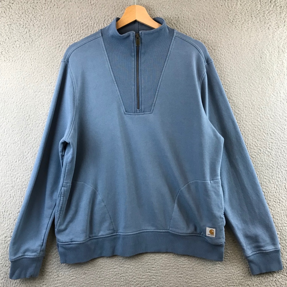 Carhartt Women's Half-Zip Pullover in Dusty Blue